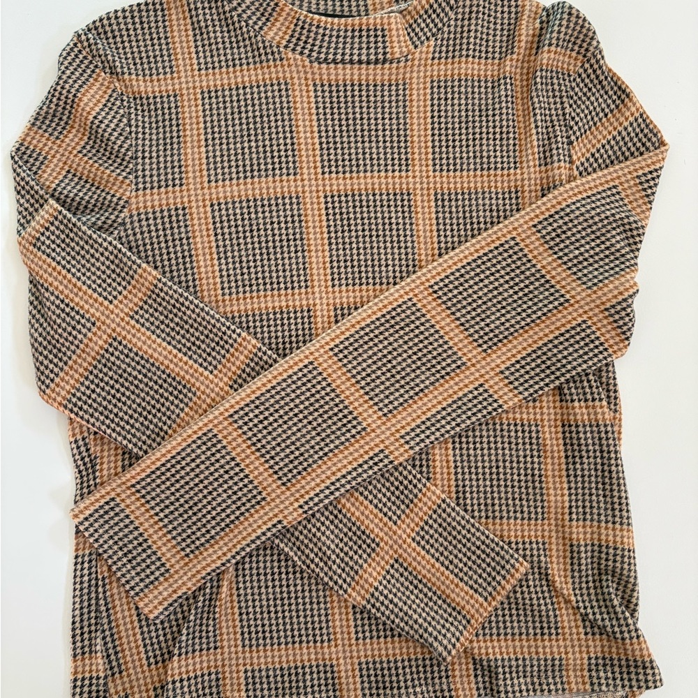 Plaid Long Sleeve Sweater